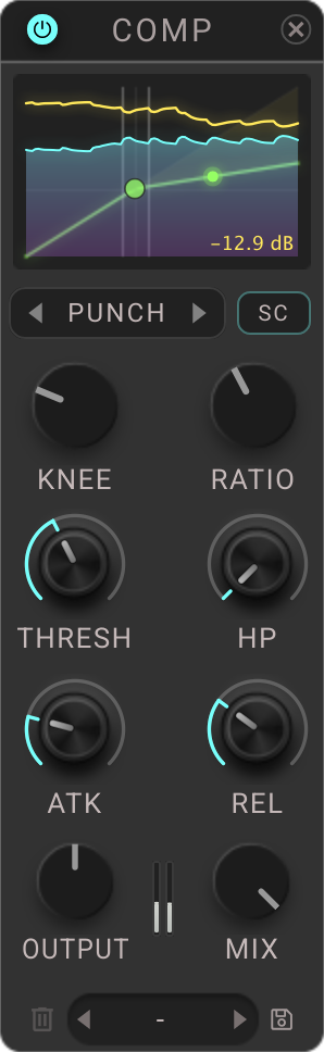 K-Rack Comp plugin UI