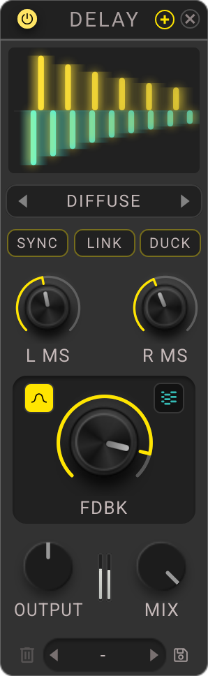 K-Rack Delay plugin UI