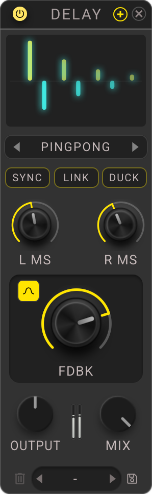 K-Rack Delay plugin UI